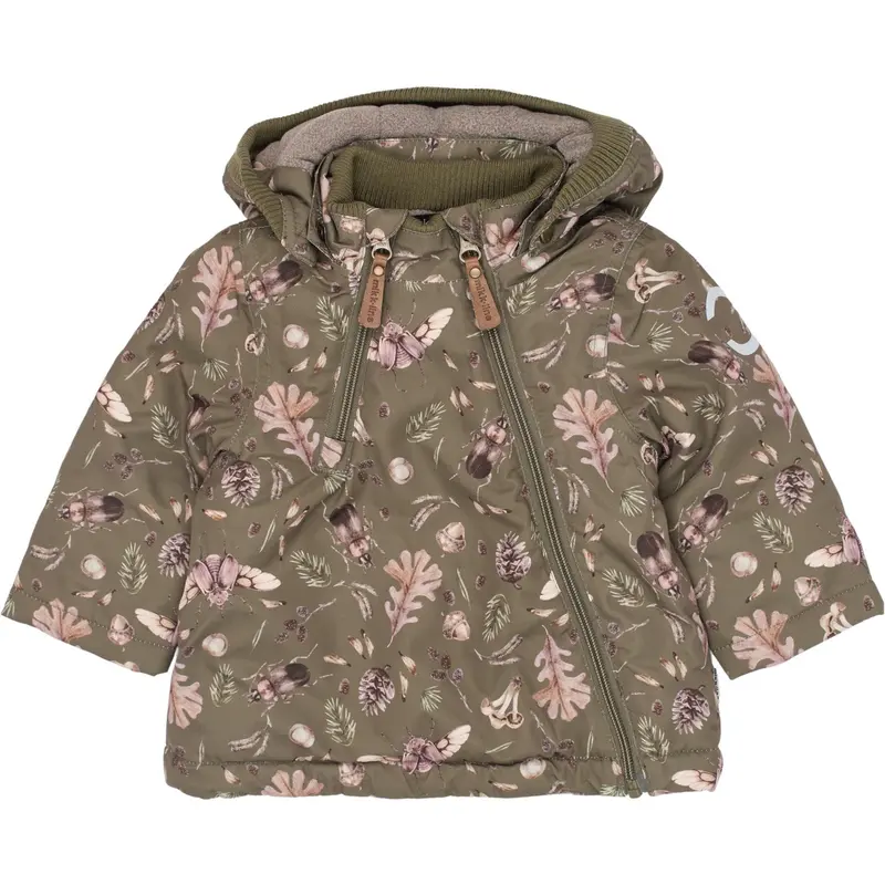Mikk-Line Burnt Olive Polyester Baby Jacket Aop 1