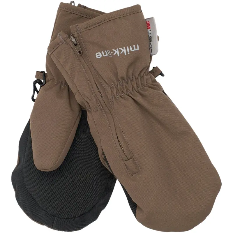 Mikk-Line Chocolate Chip Polyester Tussor Mittens With Zipper 1