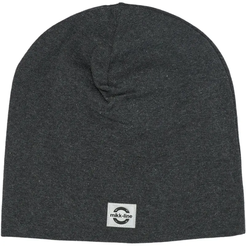 Mikk-Line Dark Grey Melange Cotton Hat - Solid 1