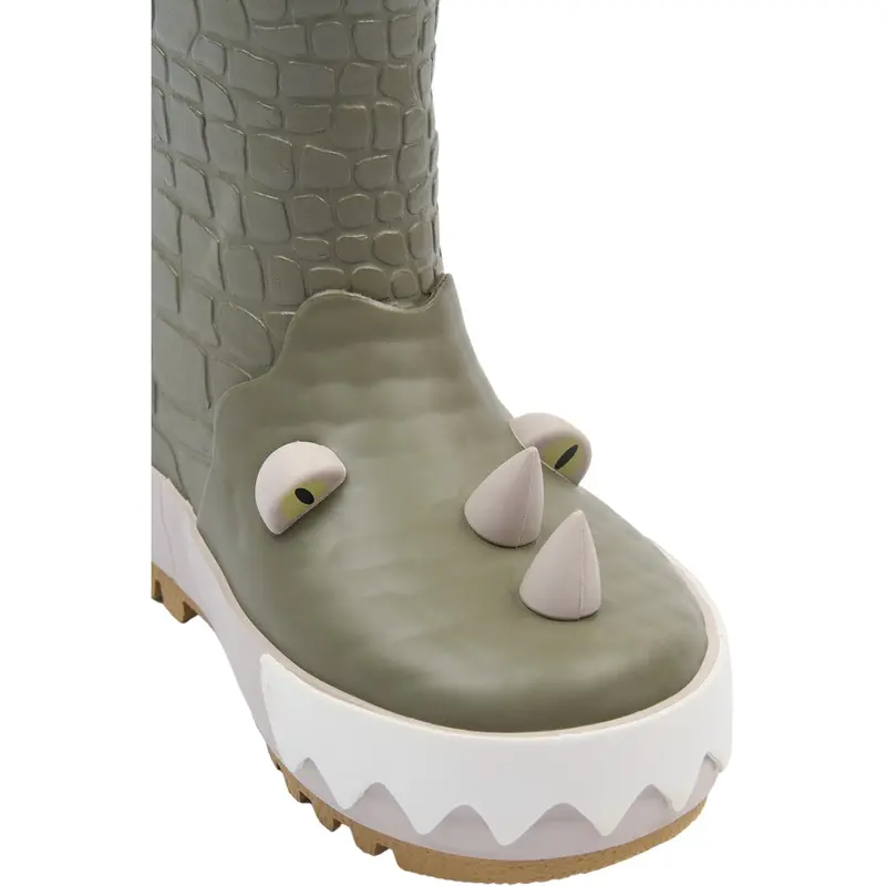 Mikk-Line Dusty Olive Wellies 3D Dragon 3