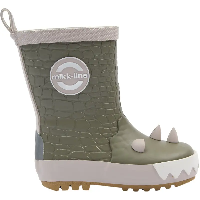 Mikk-Line Dusty Olive Wellies 3D Dragon 4
