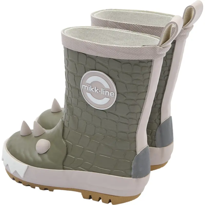 Mikk-Line Dusty Olive Wellies 3D Dragon 6