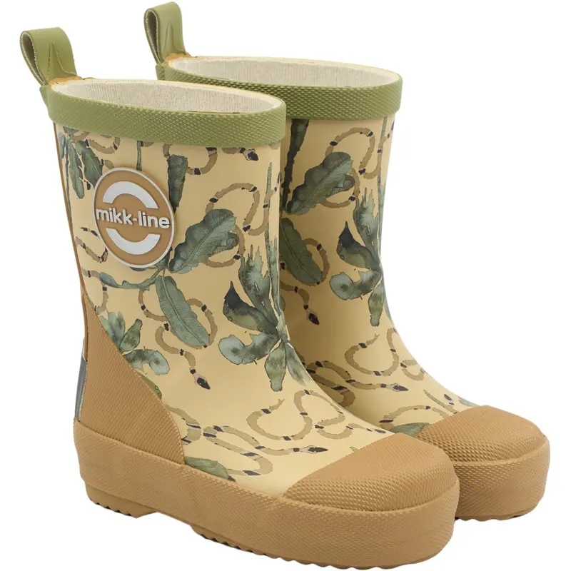 Mikk-Line Gray Green Printed Wellies 1