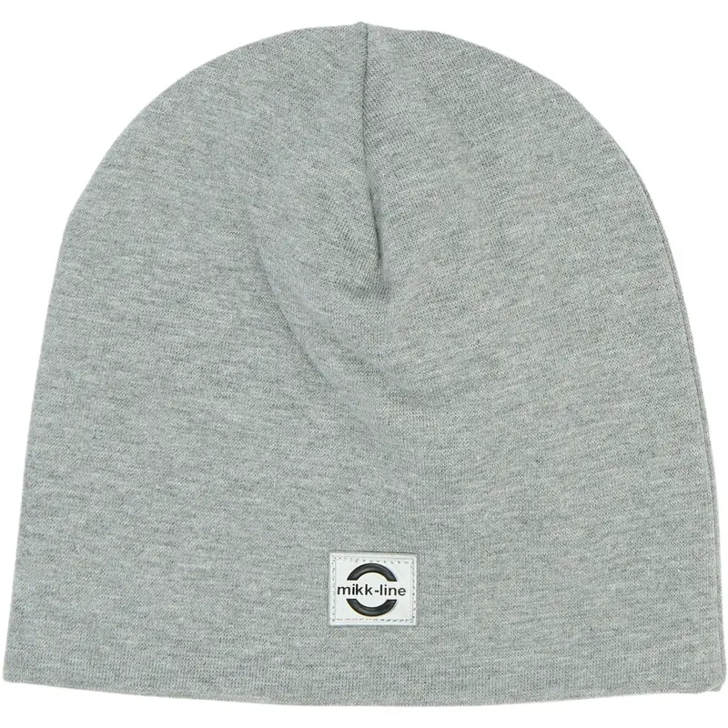 Mikk-Line Light Grey Melange Cotton Hat - Solid 1