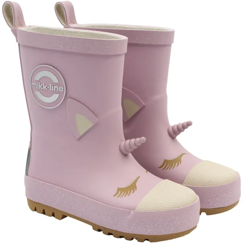 Mikk-Line Mauve Shadows Wellies 3D Unicorn 1