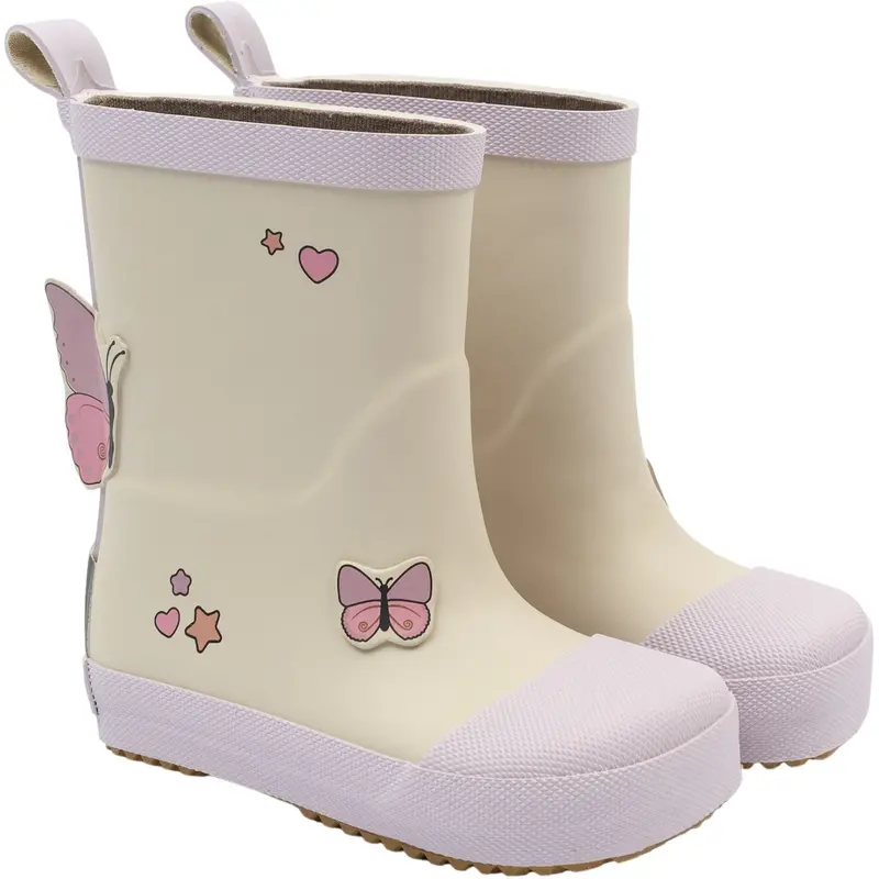 Mikk-Line Oyster Gray Wellies Butterfly Barefoot 1
