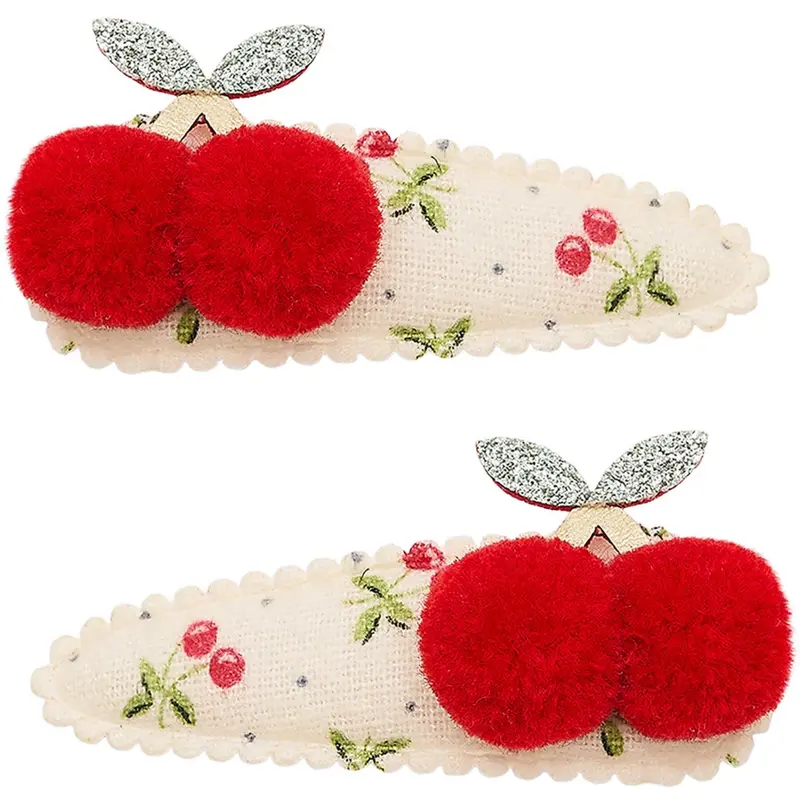 Mimi & Lula 2 Hårspænder - Pom Pom Cherries Mon Cheri 1
