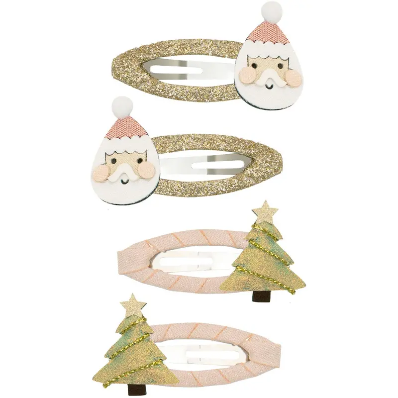 Mimi & Lula 4 Hårspænder - Santa & Tree Christmas 1