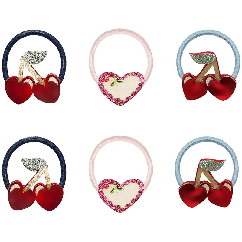 Mimi & Lula 6 Hårelastikker - Mini Red Cherries Mon Cheri 1