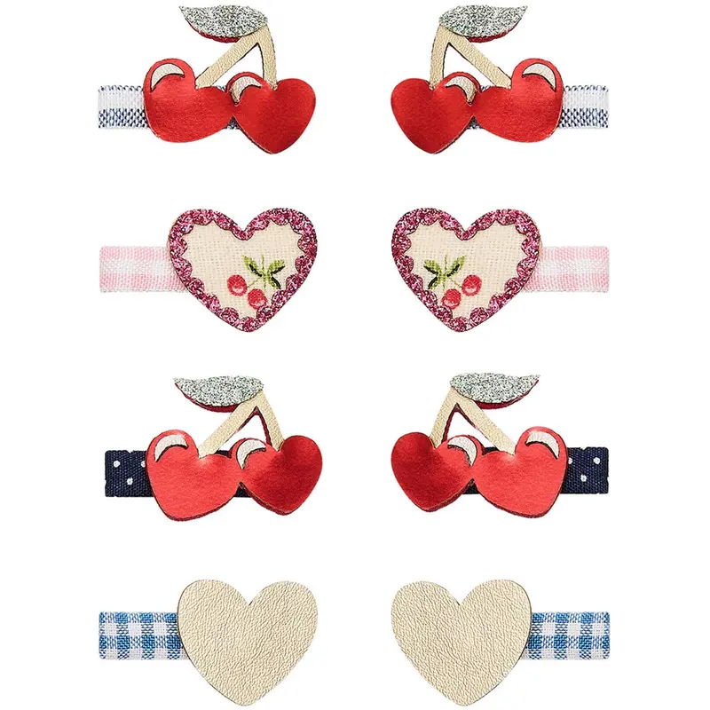 Mimi & Lula 8 Hårclips - Mini Red Cherries Mon Cheri 1