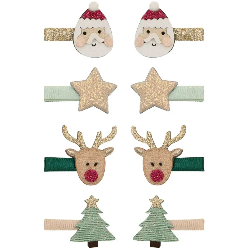 Mimi & Lula 8 Hårclips - Mini Santa Christmas 1