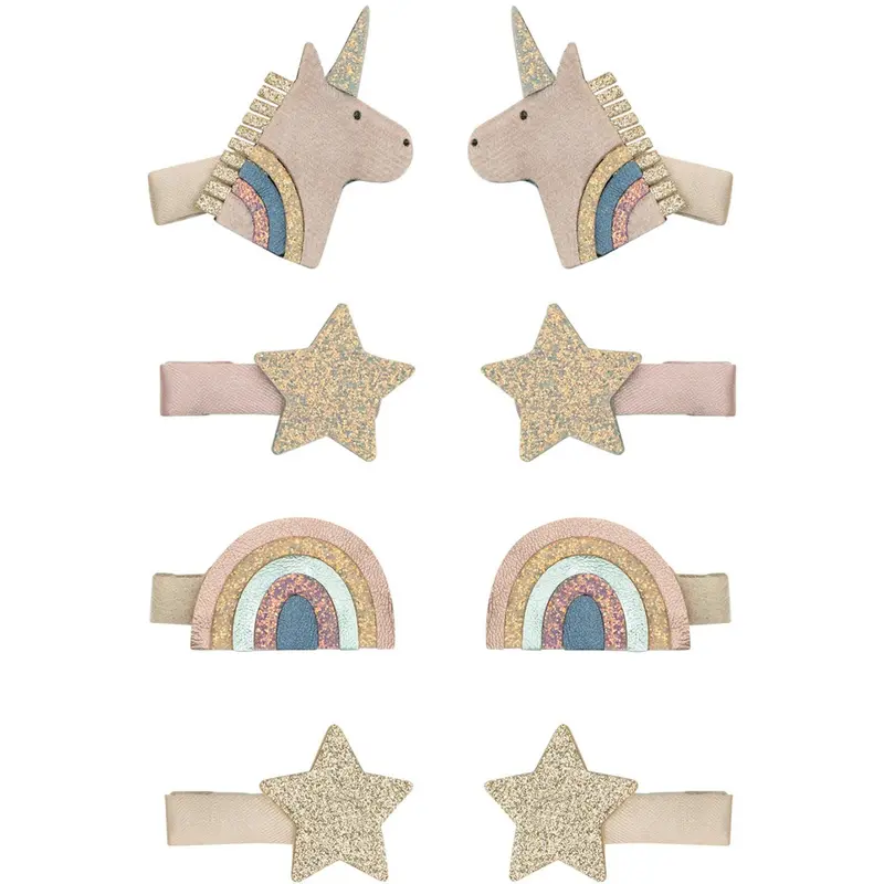 Mimi & Lula 8 Hårclips - Mini Unicorn Celeste 1