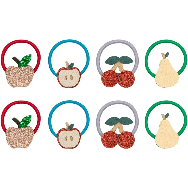 Mimi & Lula 8 Hårelastikker - Mini Fruity Mushroom Village 1