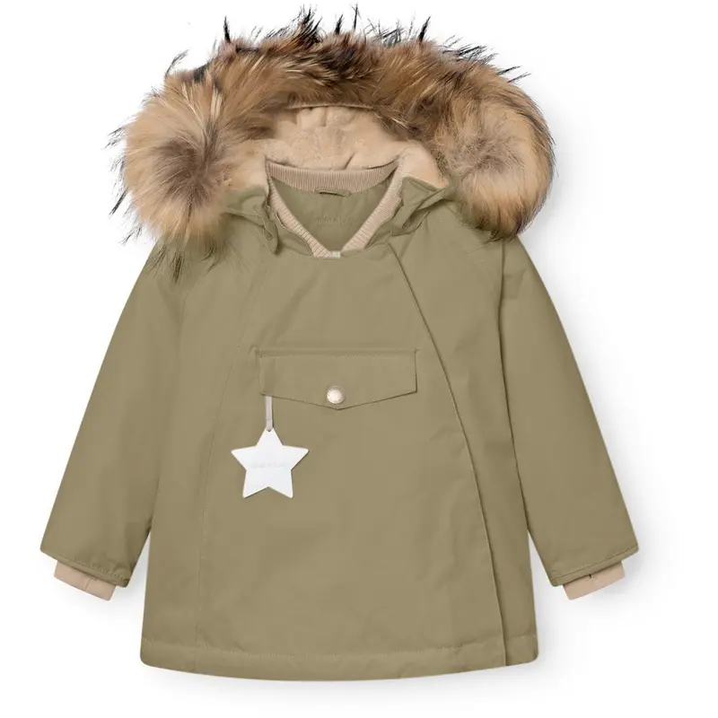 Mini A Ture Aloe Green Matwang Fleece Lined Winter Jacket Fur. Grs 1