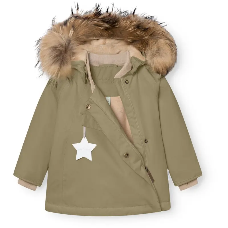 Mini A Ture Aloe Green Matwang Fleece Lined Winter Jacket Fur. Grs 3