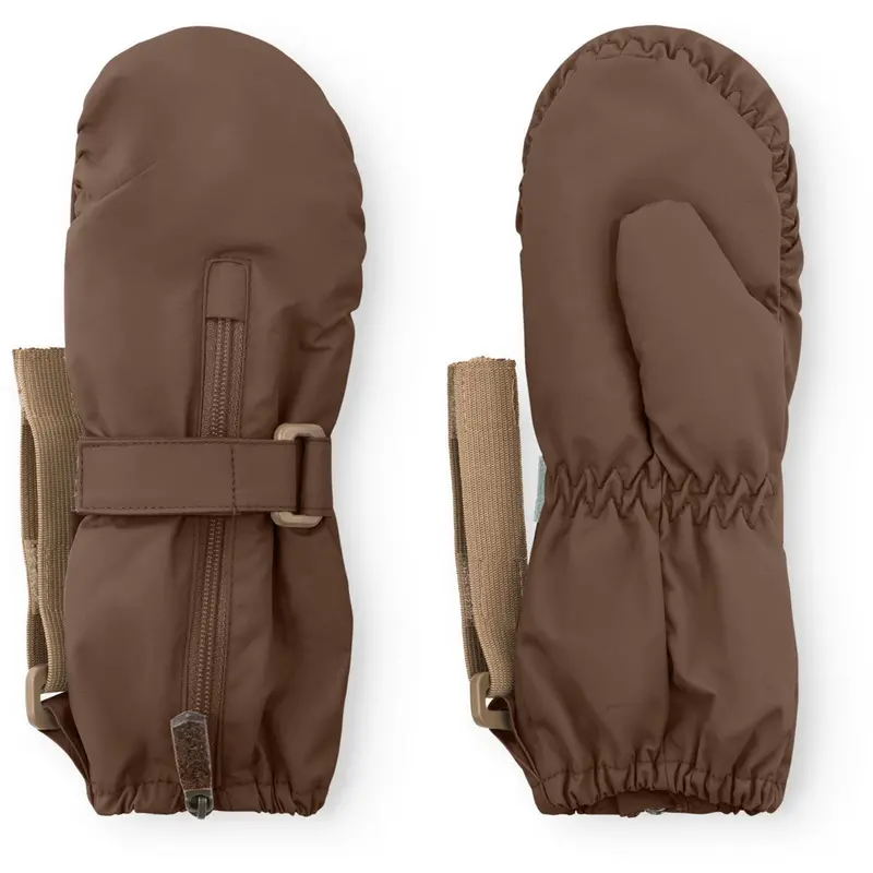 Mini A Ture Chestnut Brown Matcesar Fleece Lined Mittens 1