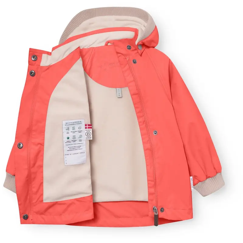 Mini A Ture Paprika Red Matwai Fleece Lined Jacket. Grs 2