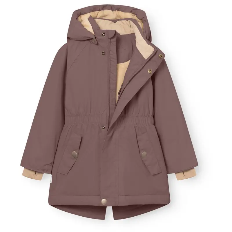 Mini A Ture Peppercorn Plum Matvikania Fleece Lined Winter Jacket. Grs 2