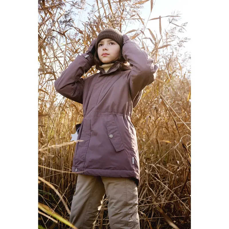 Mini A Ture Peppercorn Plum Matvikania Fleece Lined Winter Jacket. Grs 5