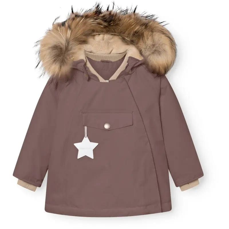 Mini A Ture Peppercorn Plum Matwang Fleece Lined Winter Jacket Fur. Grs 1