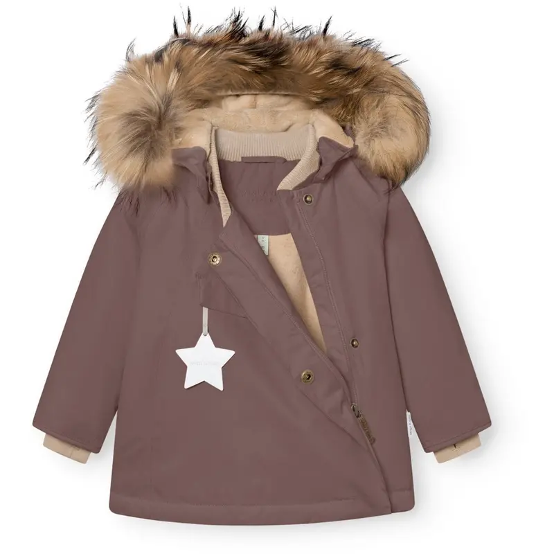 Mini A Ture Peppercorn Plum Matwang Fleece Lined Winter Jacket Fur. Grs 3