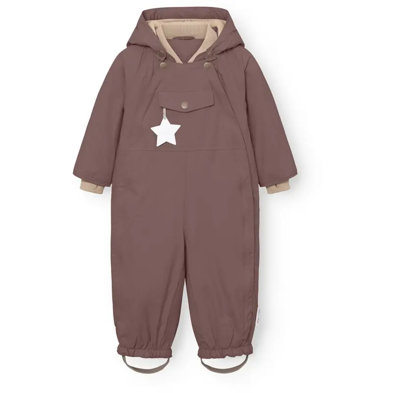 Mini A Ture Peppercorn Plum Matwisti Fleece Lined Snowsuit. Grs 1