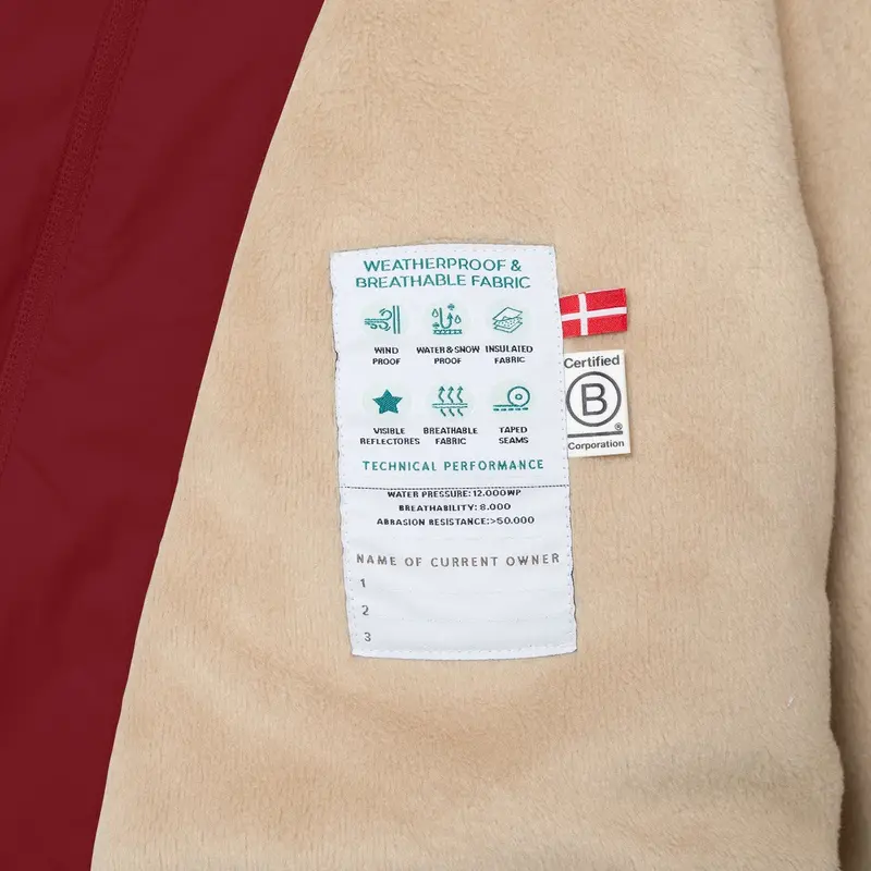 Mini A Ture Red Merlot Matwang Fleece Lined Winter Jacket. Grs 2