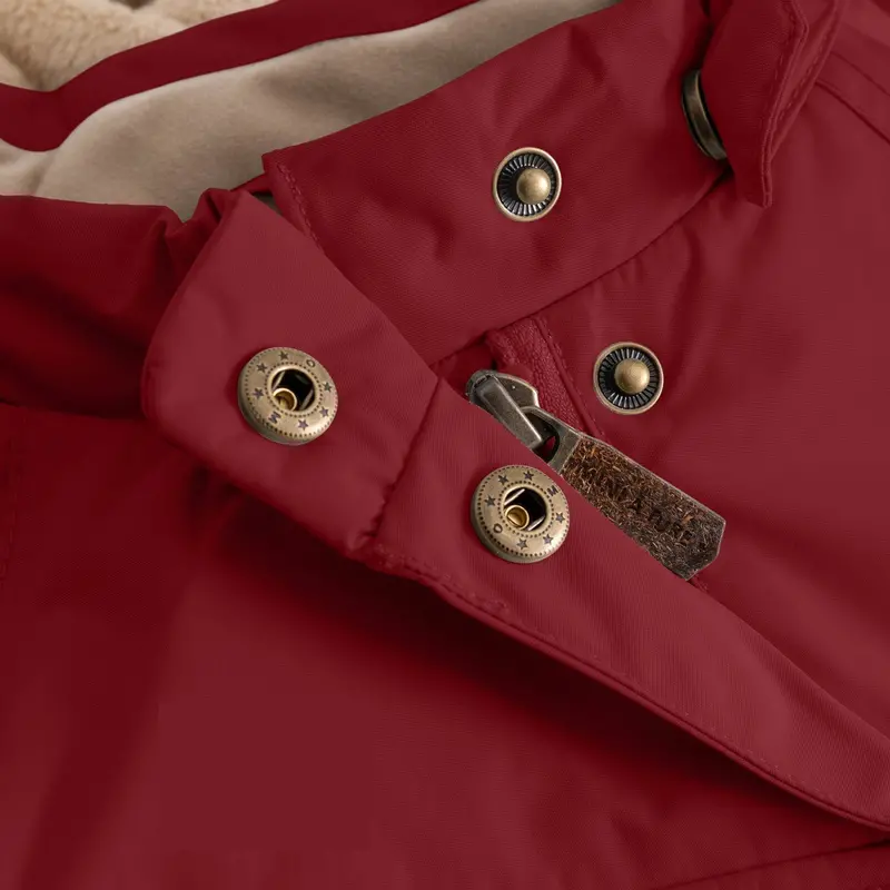 Mini A Ture Red Merlot Matwang Fleece Lined Winter Jacket. Grs 3