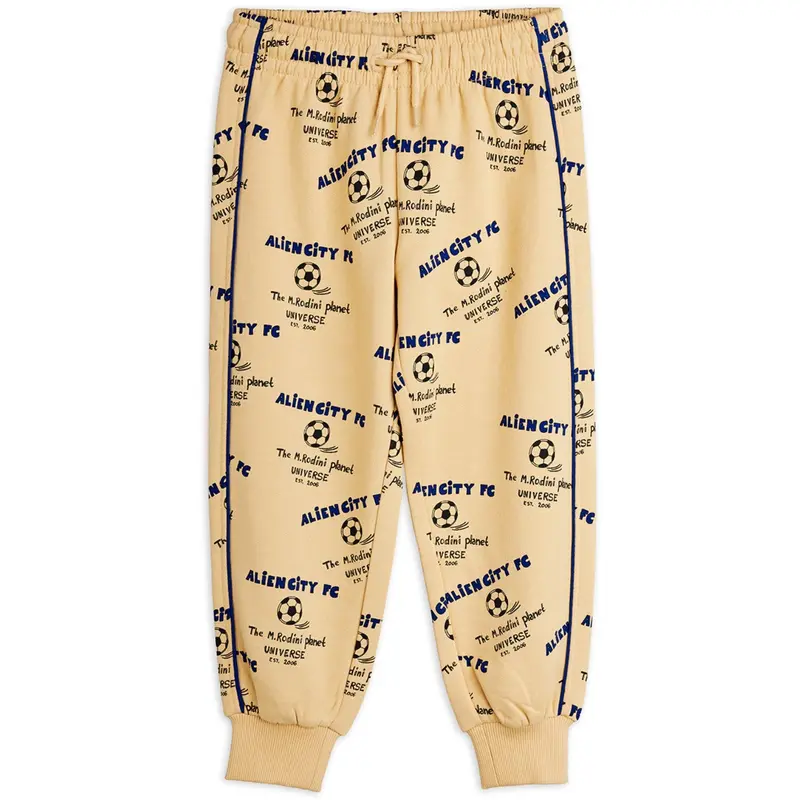 Mini Rodini Beige Alien City Fc Aop Sweatpants 1