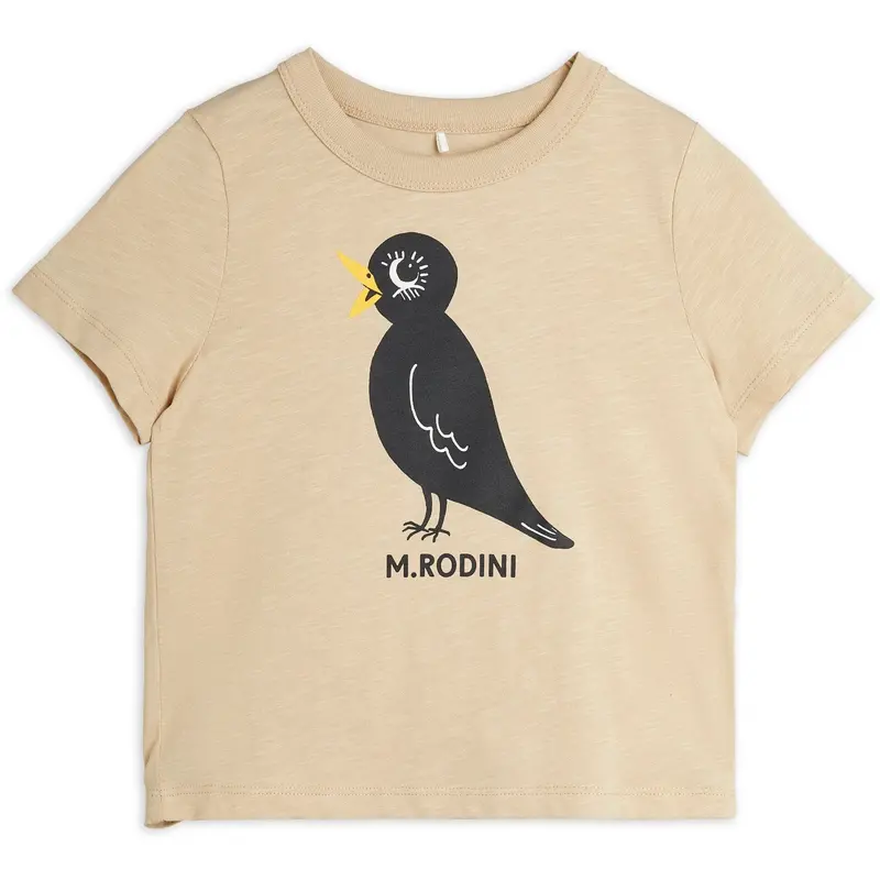 Mini Rodini Beige Blackbird Sp Ss Tee 1