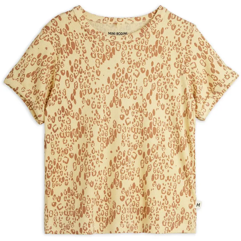 Mini Rodini Beige Mini Leopard Aop Ss Tee 1