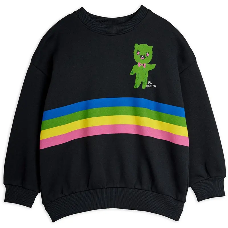 Mini Rodini Black Alien Stripe Sp Sweatshirt 1