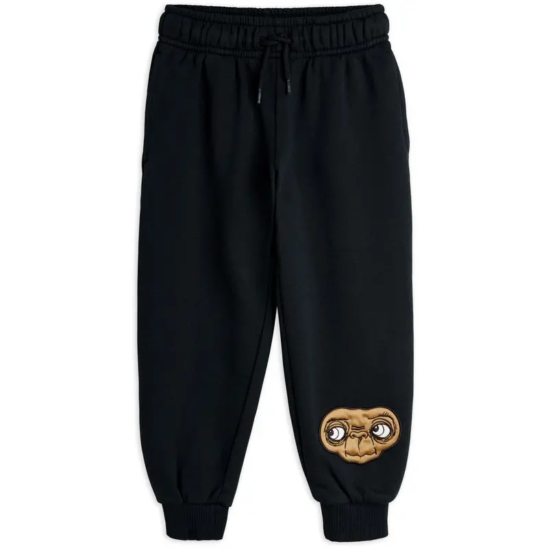 Mini Rodini Black E.T Application Sweatpants 1