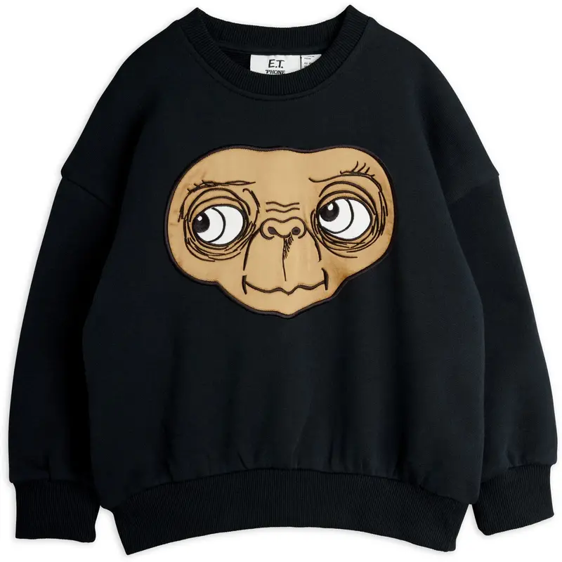Mini Rodini Black E.T Application Sweatshirt 1