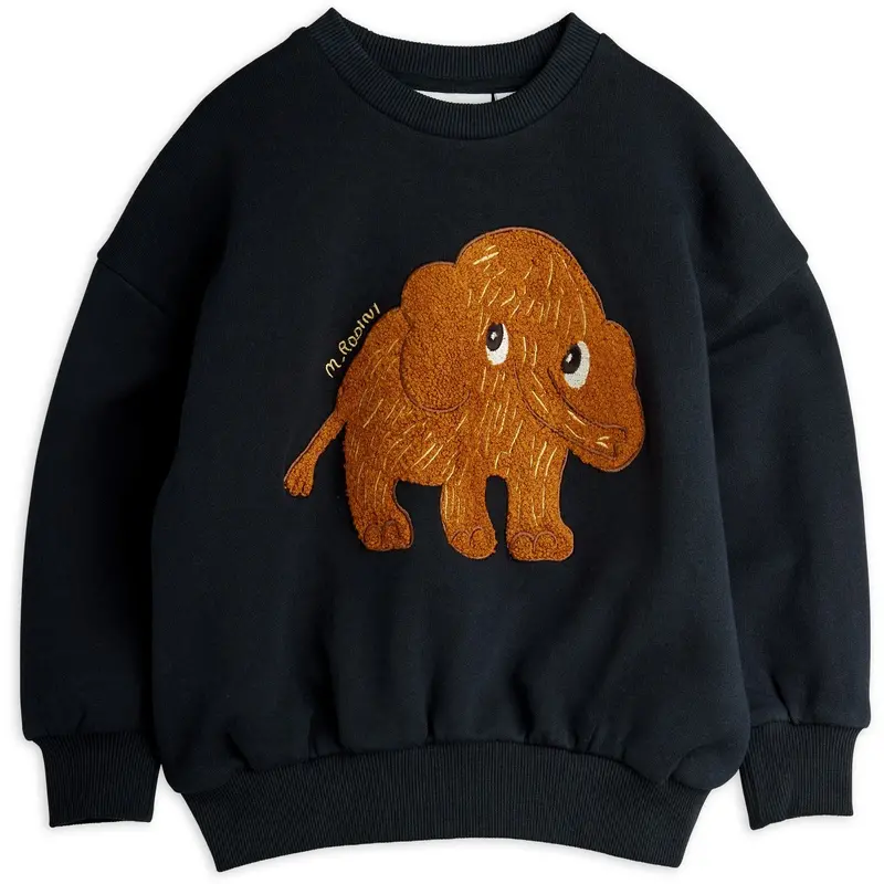 Mini Rodini Black Mammoth Chenille Sweatshirt 1