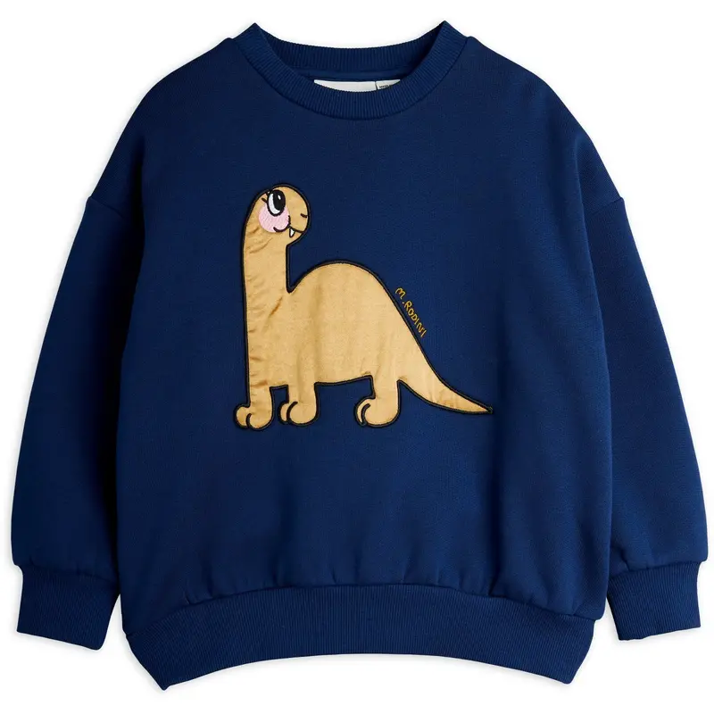 Mini Rodini Blue Dino Application Sweatshirt 1