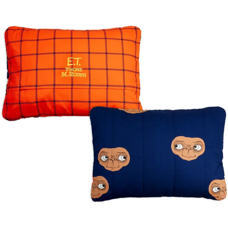 Mini Rodini Blue E.T. Aop Padded Quilted Pillowcase 1