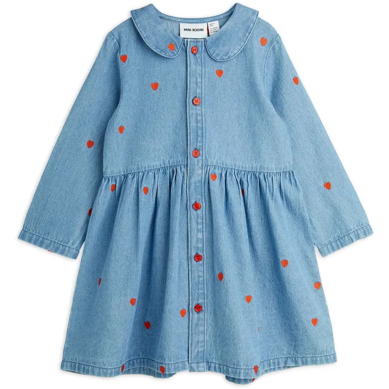 Mini Rodini Blue Mini Hearts Aoe Woven Dress 1
