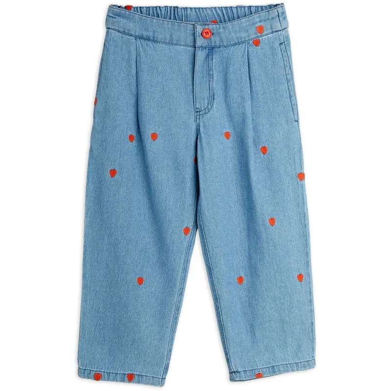 Mini Rodini Blue Mini Hearts Aoe Woven Trousers 1