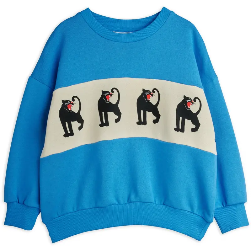 Mini Rodini Blue Panther Panel Sweatshirt 1