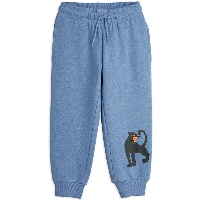 Mini Rodini Blue Panther Sp Melange Sweatpants 1