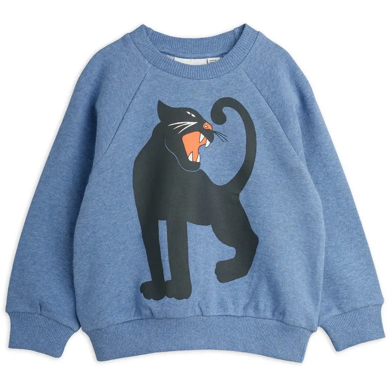 Mini Rodini Blue Panther Sp Melange Sweatshirt 1