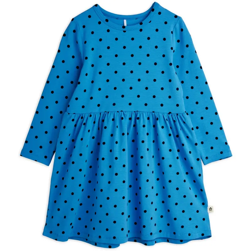 Mini Rodini Blue Polka Dots Aop Ls Dress 1