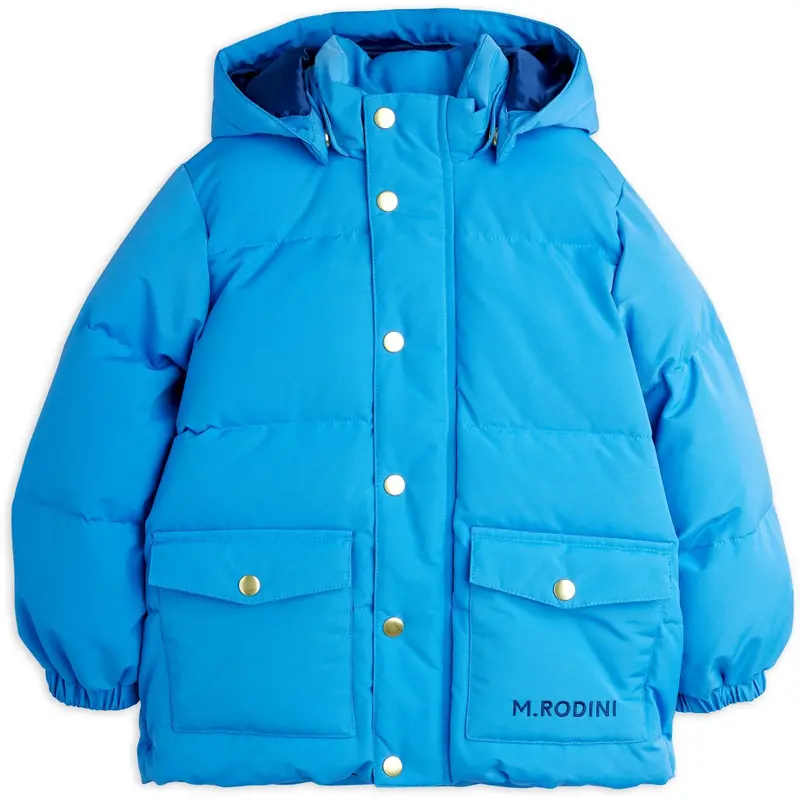 Mini Rodini Blue Solid Heavy Puffer 1