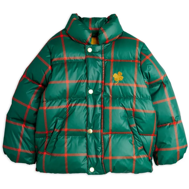 Mini Rodini Green Plaid Aop Citypuffer 1