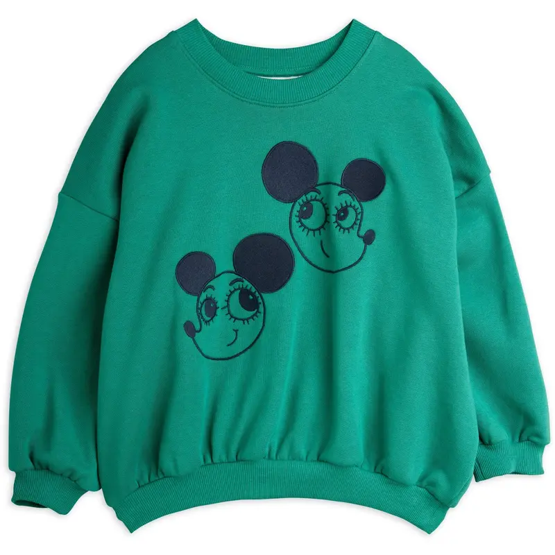 Mini Rodini Green Ritzratz Emb Sweatshirt 1