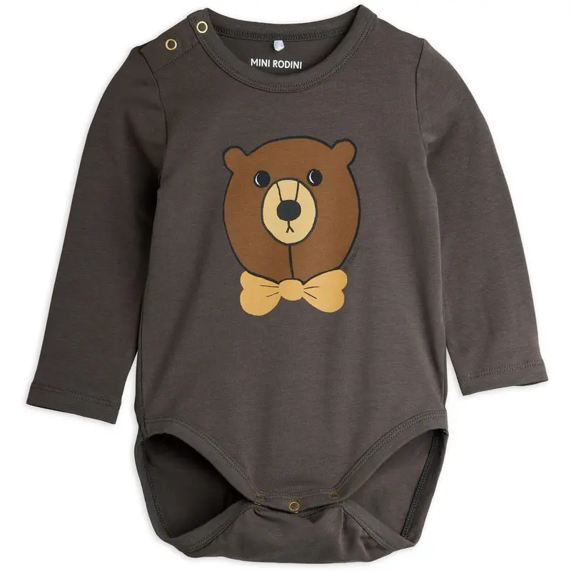 Mini Rodini Grey Bear Sp Ls Body 1
