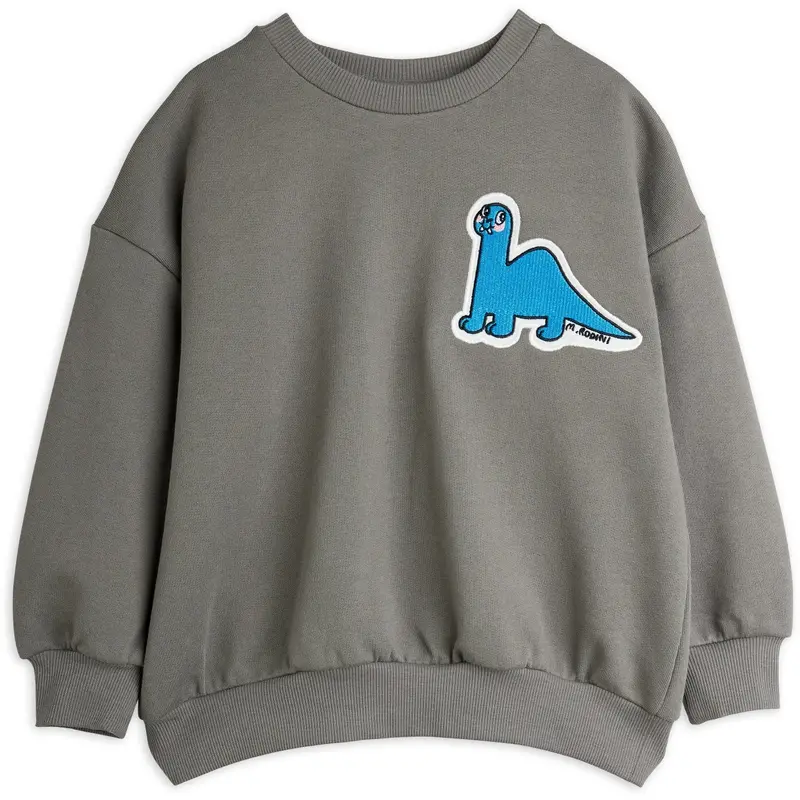 Mini Rodini Grey Dino Patch Sweatshirt 1