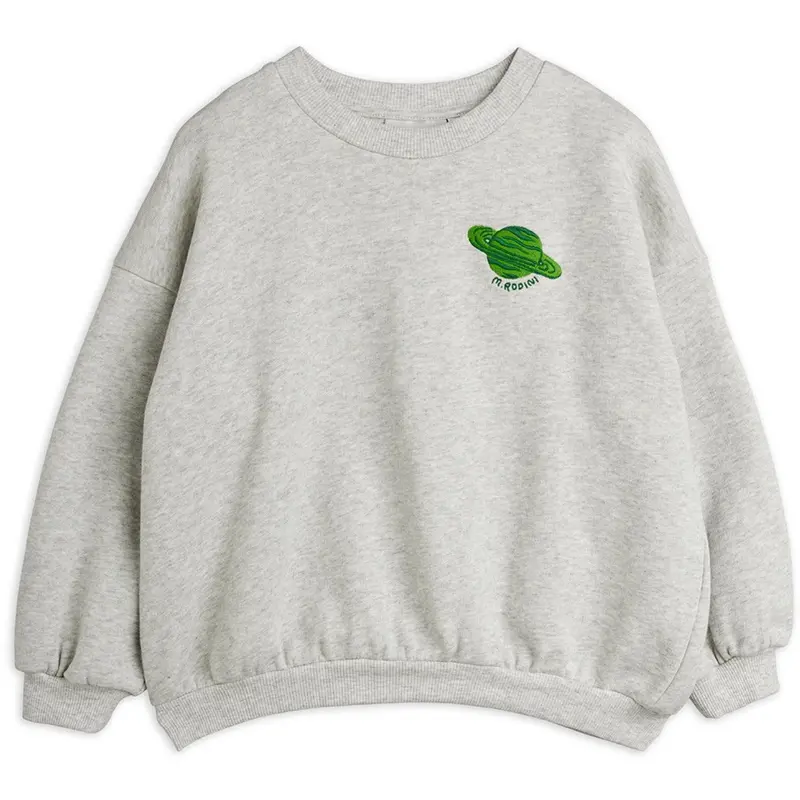 Mini Rodini Grey Melange Planet Emb Sweatshirt 1
