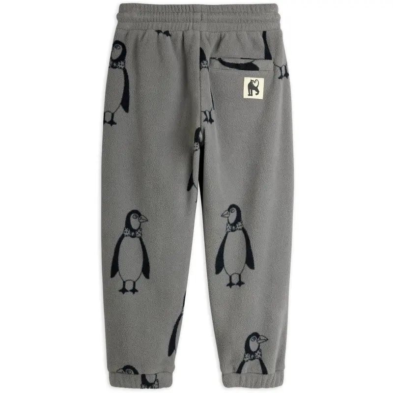 Mini Rodini Grey Penguin Fleece Trousers 1